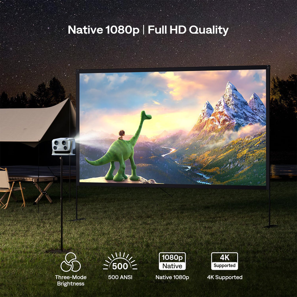 Aurzen BOOM mini Google TV Movie Projector with WiFi and Bluetooth, Voice Control, Family Mode, 20W Dolby Audio, Real-Time Focus, 4K Supported Smart