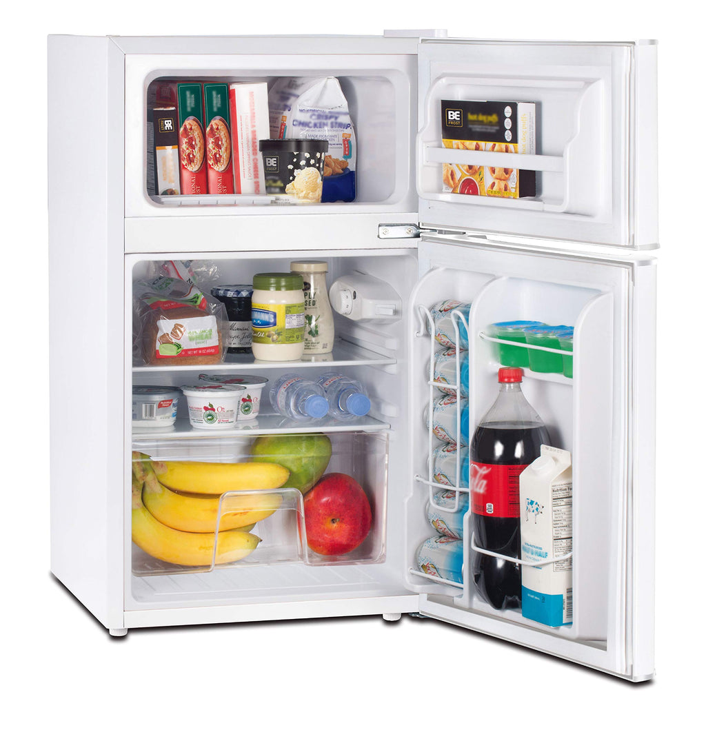 RCA - 2-Door - Compact Refrigerator/Freezer - Reversible Doors - Adjustable Thermostat - 3.2 Cu. Ft. - Black,