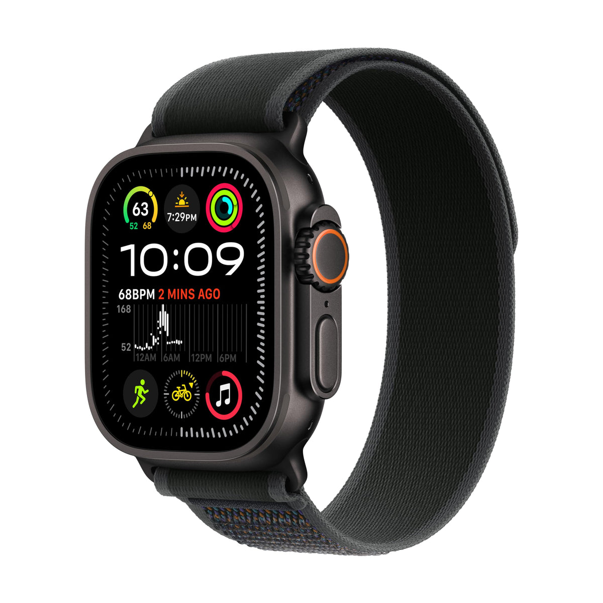 Apple Watch Ultra 2 (GPS + Cellular, 49MM) - Black Titanium Case with Black Ocean Band (Renewed Premium)