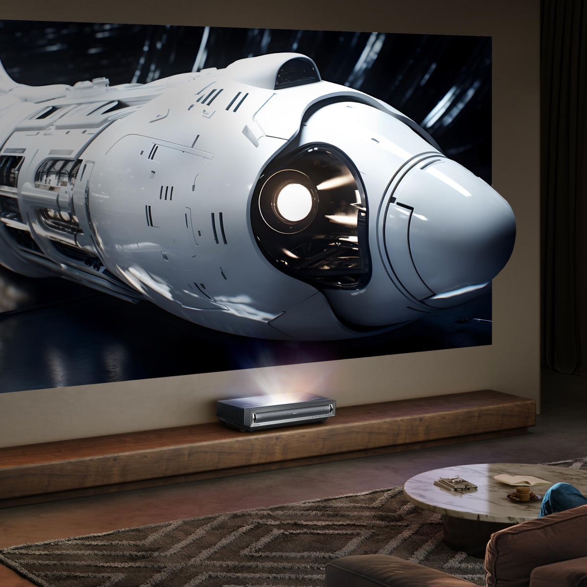 Hisense PX3-PRO Ultra Short Throw Triple Laser Projector, 4K UHD, 80 C 150, 3,000 Lumens, 3000:1 Contrast, Dolby Vision & Atmos, IMAX Enhanced, 240
