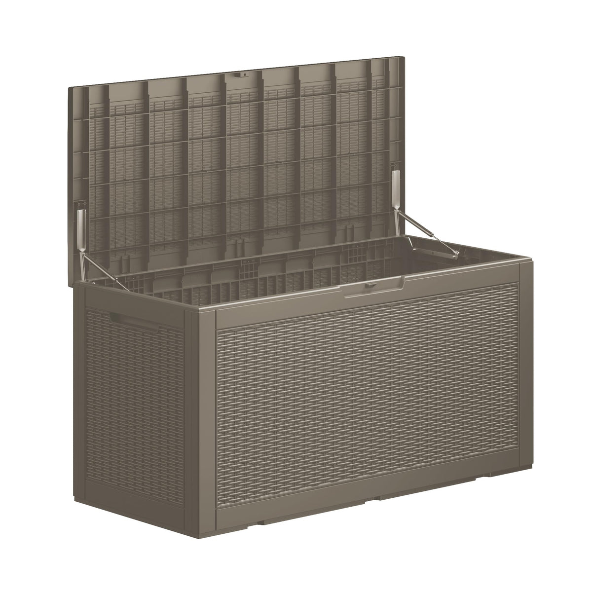 Mersco 320 Gallon Double-Wall Resin Deck Box - Lockable Waterproof Outdoor Storage Box, 1000lbs Capacity & Doubles as Seating for Patio Furniture