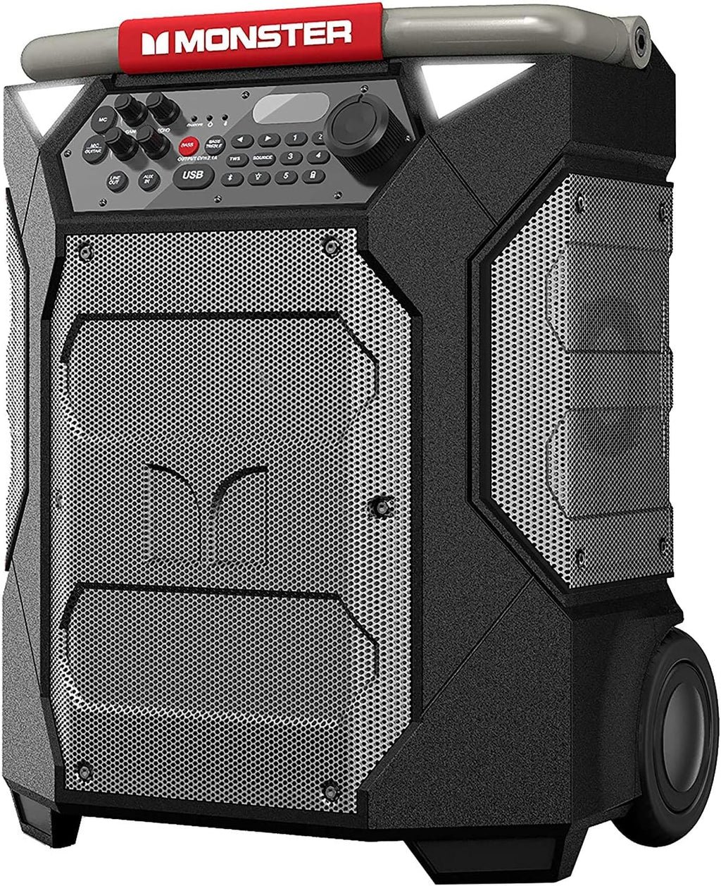 Monster Rockin' Roller 270 Portable Indoor/Outdoor Wireless Speaker, 200 Watts, Up to 100 Hours Playtime, IPX4 Water Resistant, Qi Charger, Connect