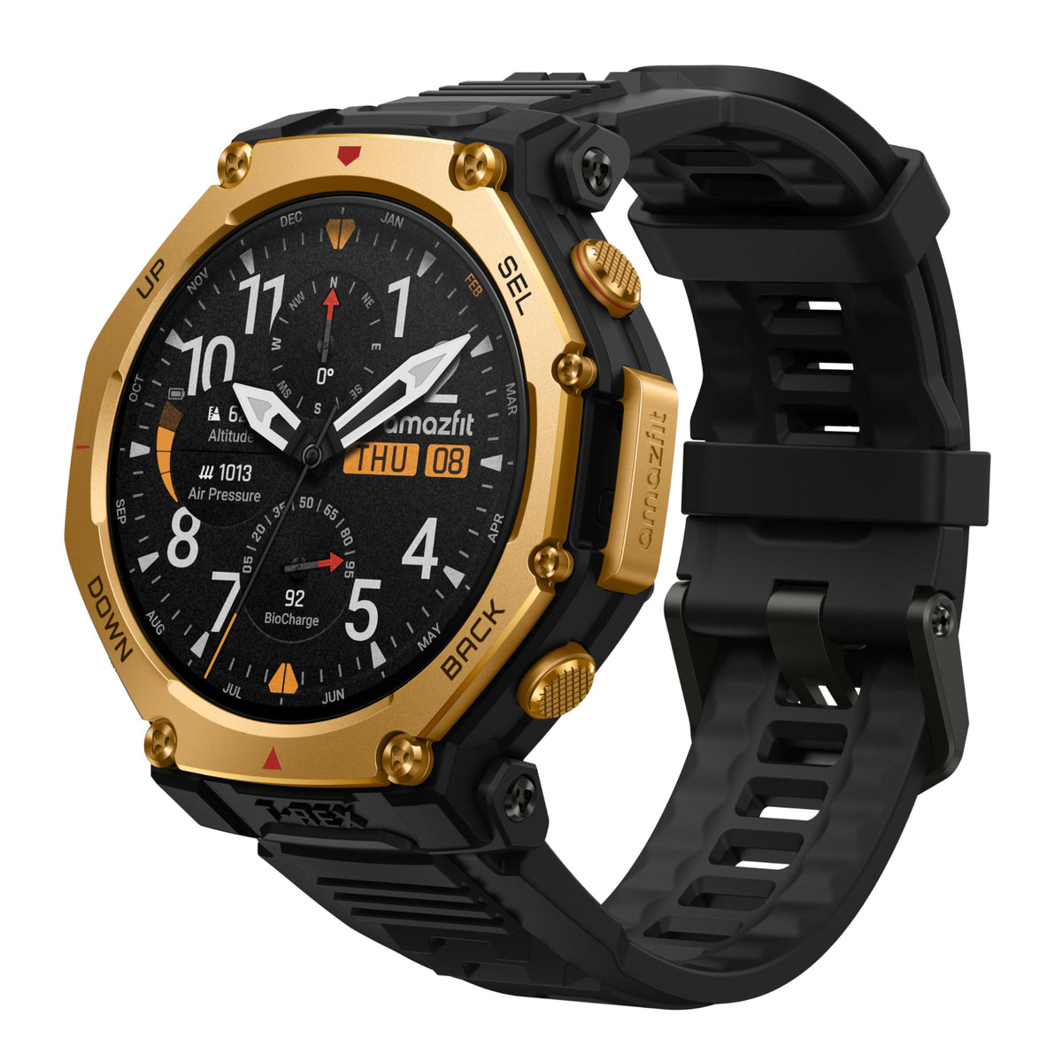 Amazfit T-Rex 3 Pro Outdoor Smart Watch 48mm Sapphire AMOLED Display, Ti Bezel, Dual Band GPS, Offline Maps, 25 Days Battery, Built-in Flashlight, 10