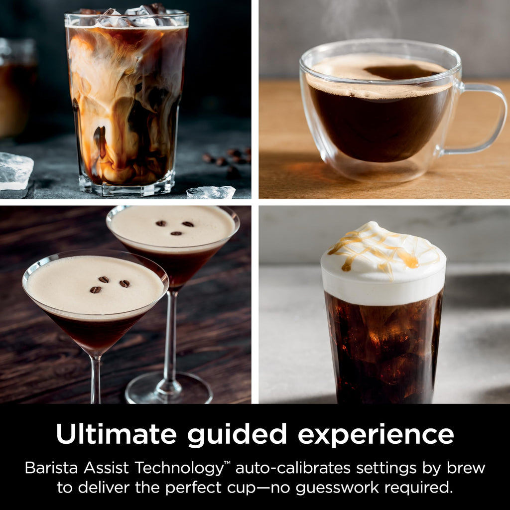 Ninja Luxe Caf 3-in-1 Espresso, Drip Coffee and Cold Brew Machine | Intergrated Coffee Grinder, Milk Frother, Assisted Tamper & Built-In Espresso