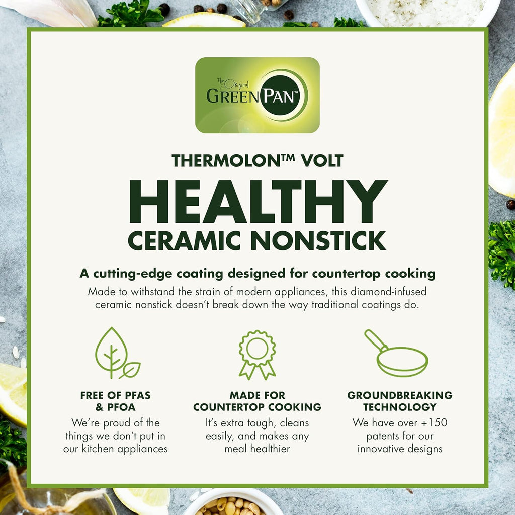 GreenPan Electrics Healthy Ceramic Nonstick, 3-in-1 Reversible Grill, Griddle & Raclette, PFAS-Free, Serves up to 8 People for Parties &Family Fun