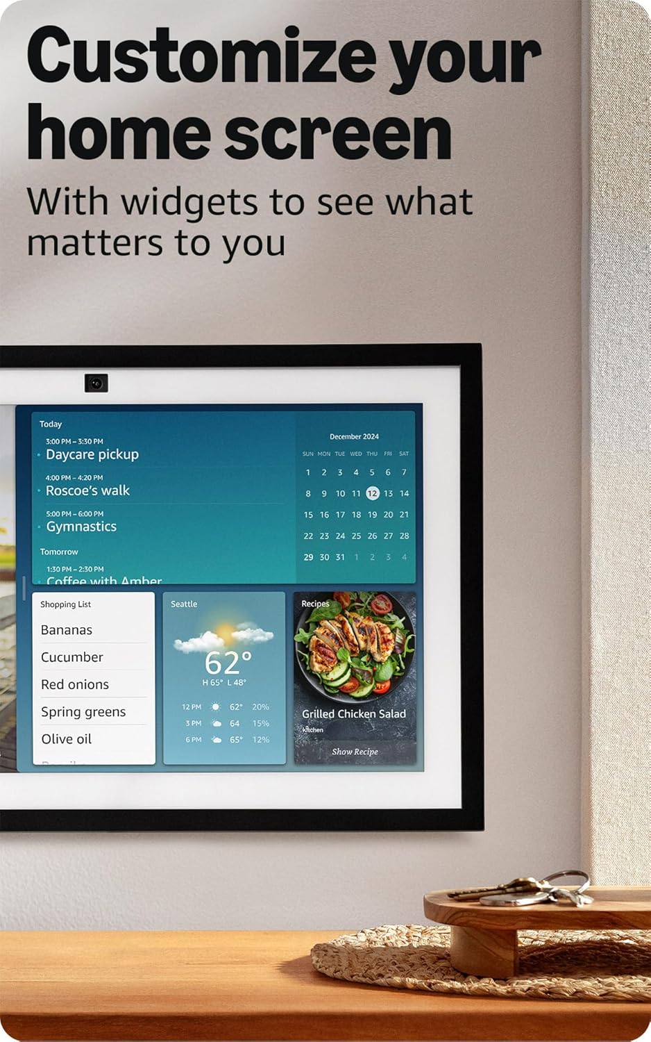 Amazon Echo Show 21 (newest model), Full HD 21" kitchen hub for home organization, with built-in Fire TV and Alexa+ Early Access