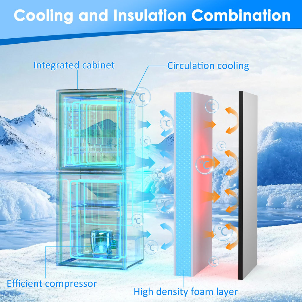 3.3 Cu. Ft. Mini Fridge with Freezer, Compact Refrigerator with Adjustable 7-Level Thermostat, Dorm Fridge for Kichen, RV, Office, Apartment, Black