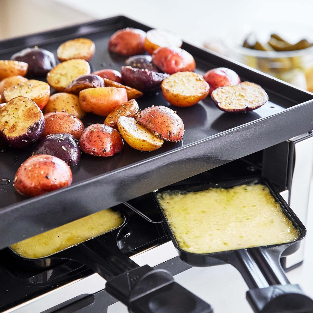 GreenPan Electrics Healthy Ceramic Nonstick, 3-in-1 Reversible Grill, Griddle & Raclette, PFAS-Free, Serves up to 8 People for Parties &Family Fun