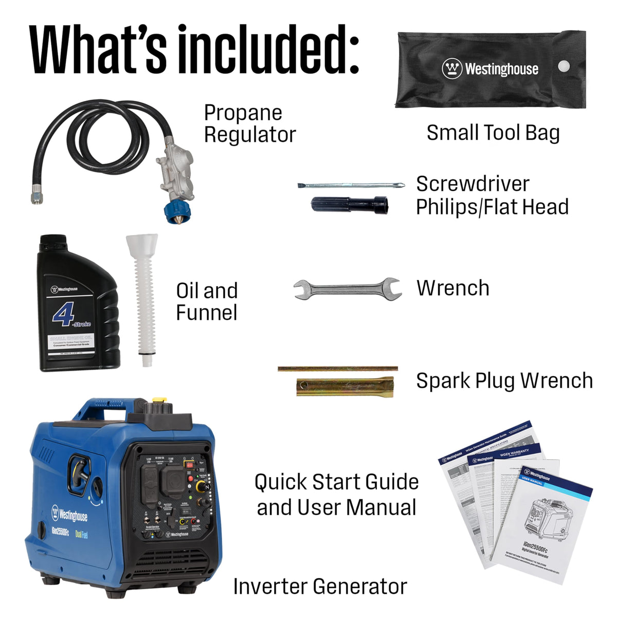 Westinghouse 2550 Peak Watt Super Quiet & Lightweight Portable Inverter Generator, RV Ready 30A Outlet, Gas Powered, Parallel Capable, Long Run Time