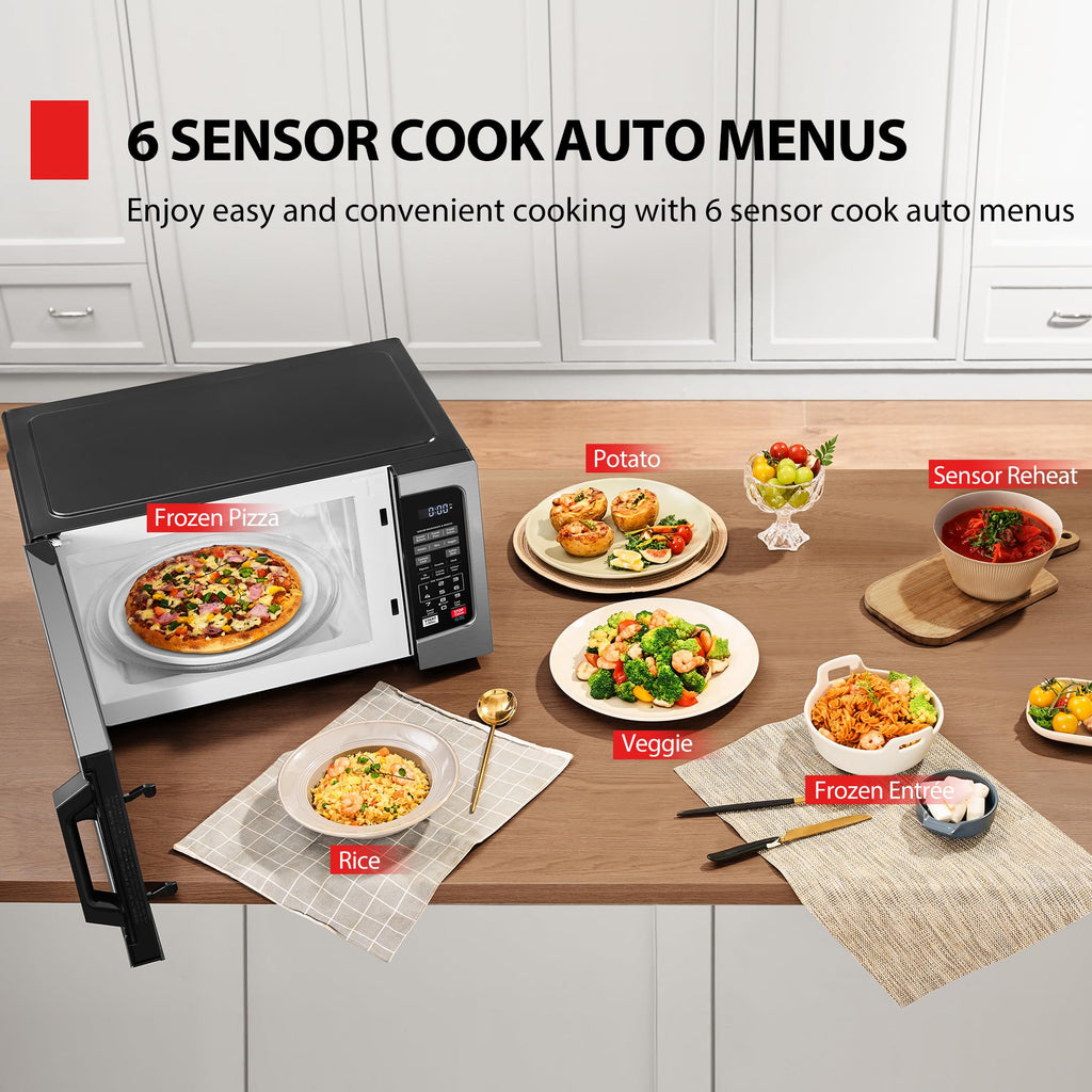 TOSHIBA Air Fryer Combo 8-in-1 Countertop Microwave Oven, with Convection, Broil, Odor Removal Mode, 12.4" Position Memory Turntable, Child-Lock, 1.0