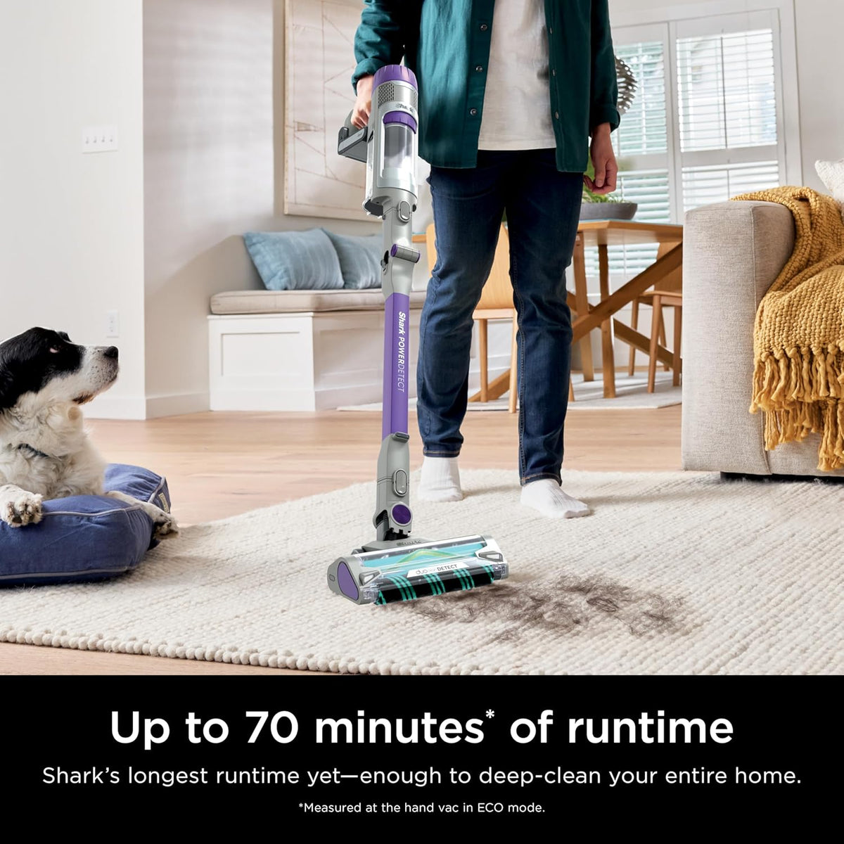 Shark PowerDetect Cordless Stick Vacuum, Powerful Suction, HEPA Filtration, 70-Minute Runtime, Carpet & Hard Floor, Portable, XL Dust Cup, Stick