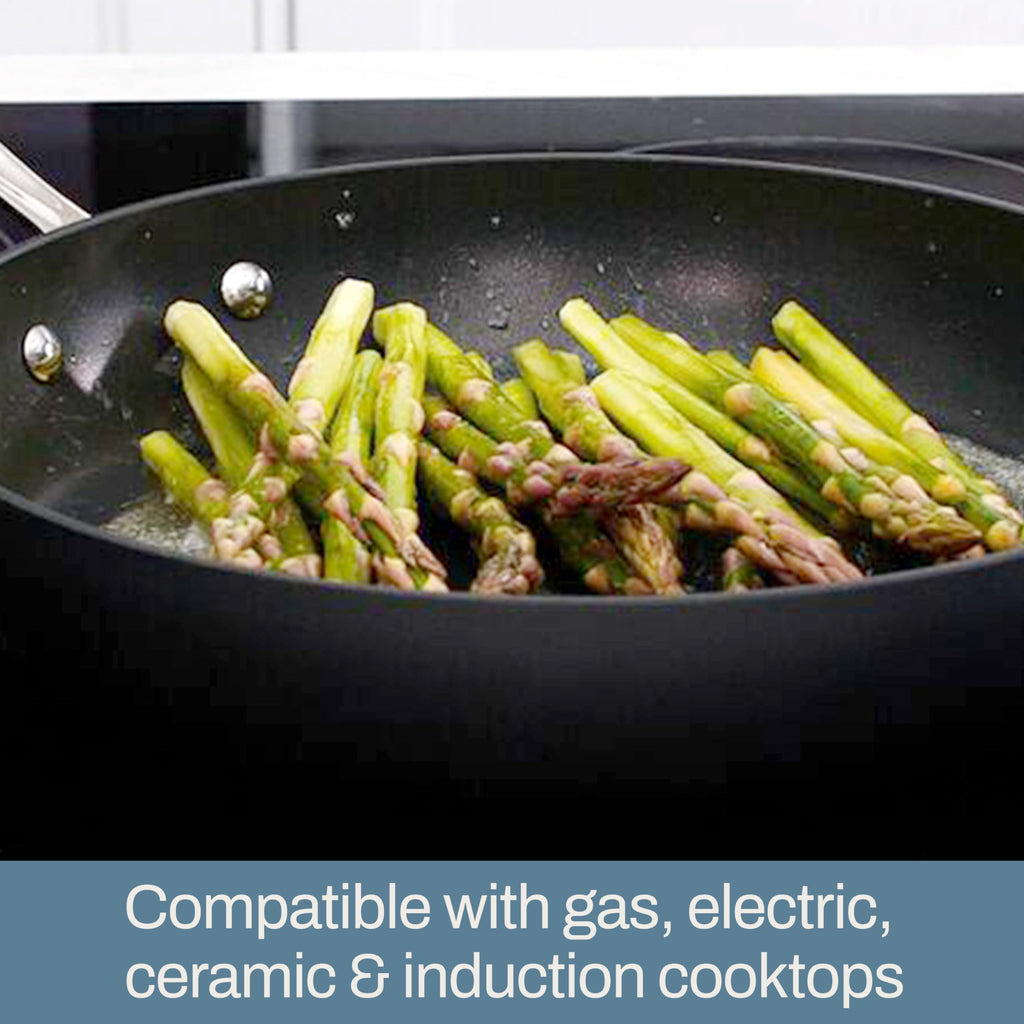 All-Clad HA1 Hard Anodized Nonstick Pots and Pans Set Non Stick Cookware Sets, Oven Broiler Safe 500F, Black