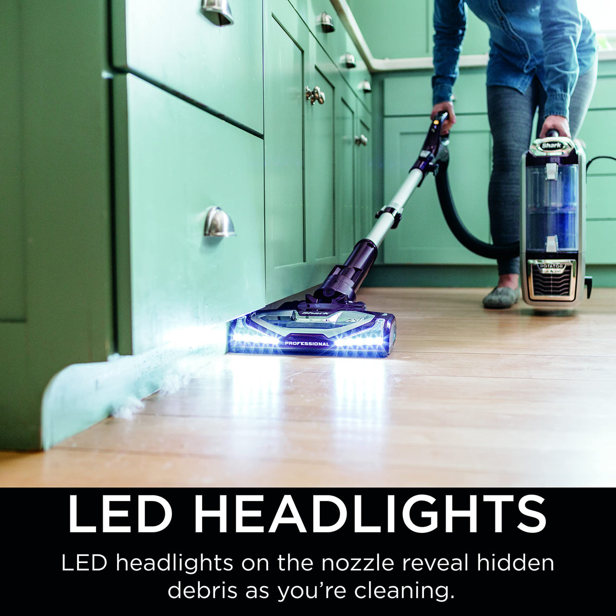 Shark NV501 Rotator Professional Lift-Away Upright Vacuum with HEPA Filter, Swivel Steering, LED Headlights, Wide Upholstery Tool, Dusting Brush &