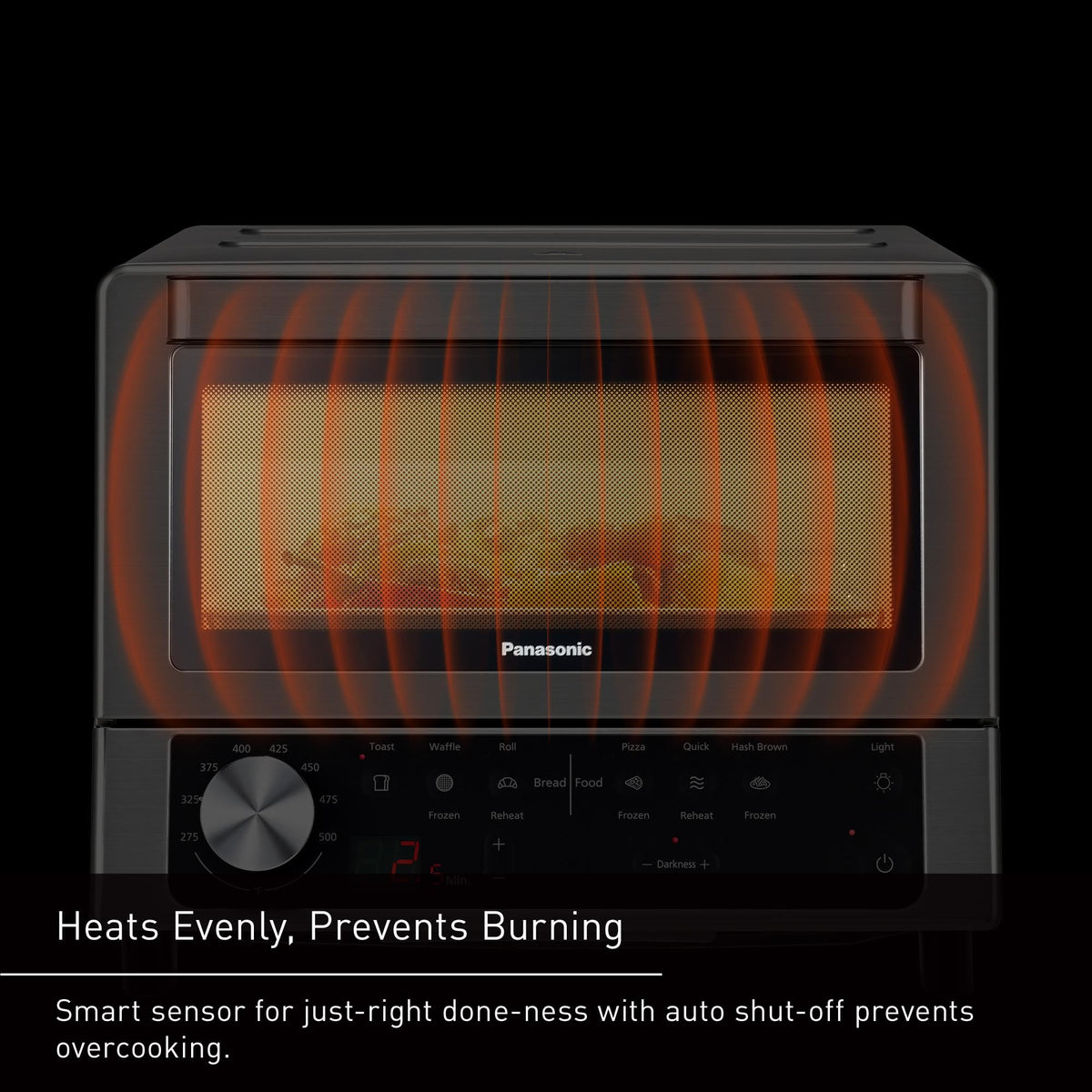 Panasonic FlashXpress Toaster Oven Countertop, 4-Slice Compact Size with Double Infrared Heating, 6 Auto Cook Options and Precise Temperature Control