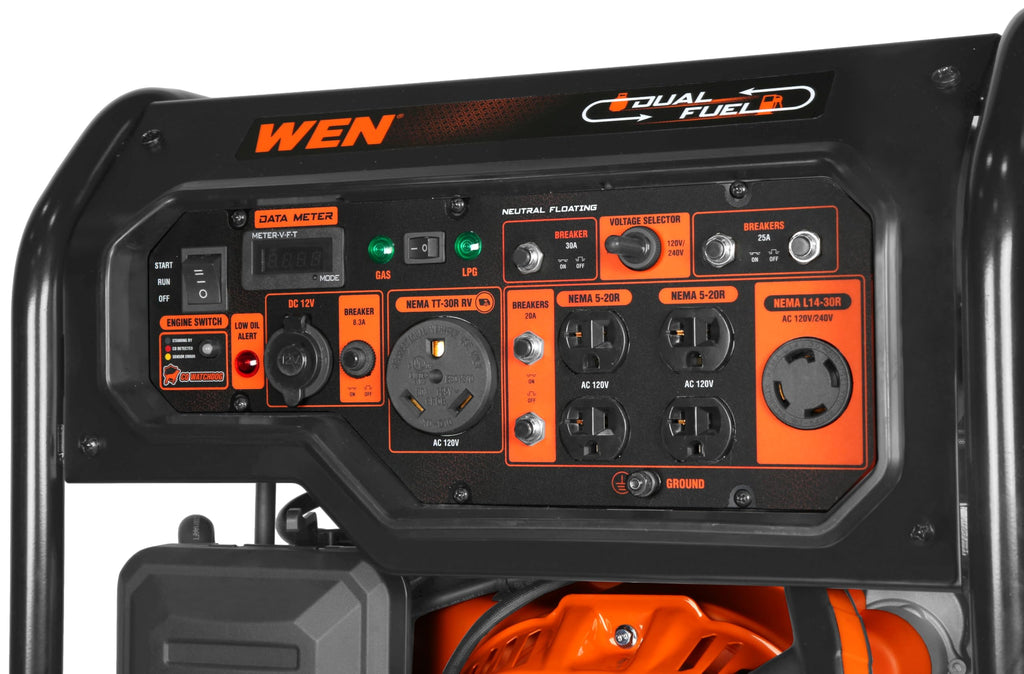 WEN 5600-Watt Portable Generator, Electric Start, 224cc, Transfer-Switch and RV-Ready with CO Shutdown Sensor (GN5602X)