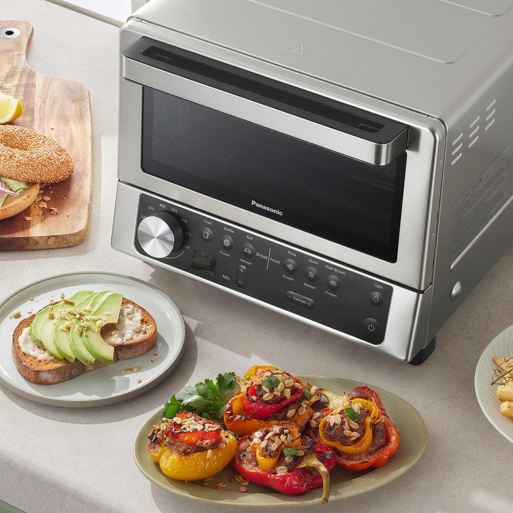 Panasonic FlashXpress Toaster Oven Countertop, 4-Slice Compact Size with Double Infrared Heating, 6 Auto Cook Options and Precise Temperature Control