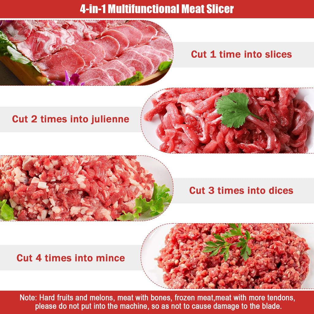Meat Cutter Machine,850W Commercial Meat Slicer,Stainless Steel Electric Meat Slicer Machine for Home Kitchen,Restaurant,Supermarket (5MM)
