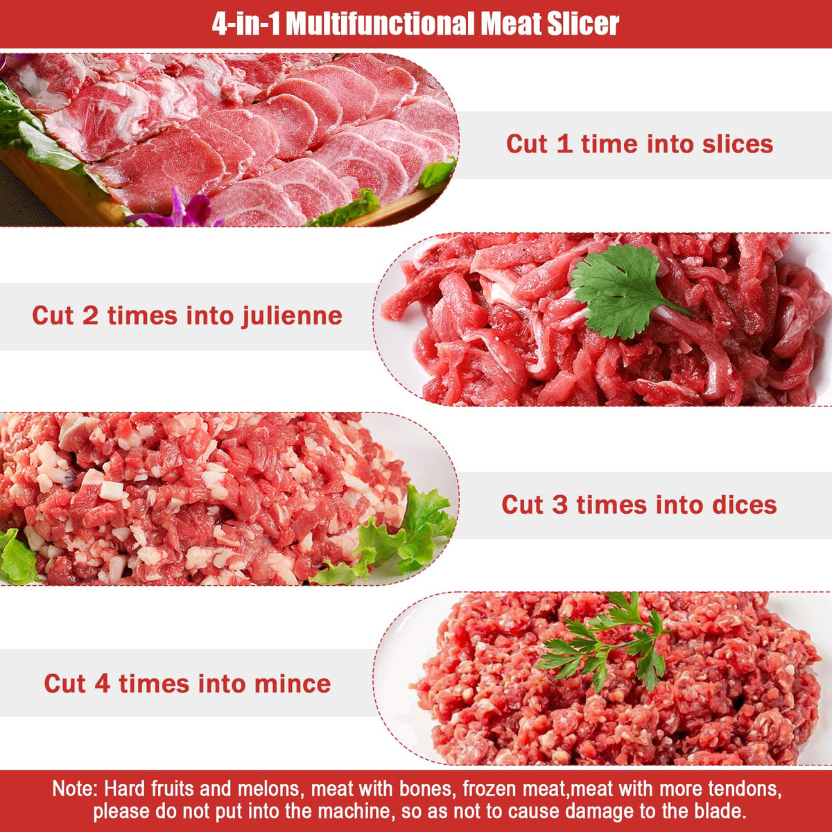 Meat Cutter Machine,850W Commercial Meat Slicer,Stainless Steel Electric Meat Slicer Machine for Home Kitchen,Restaurant,Supermarket (5MM)