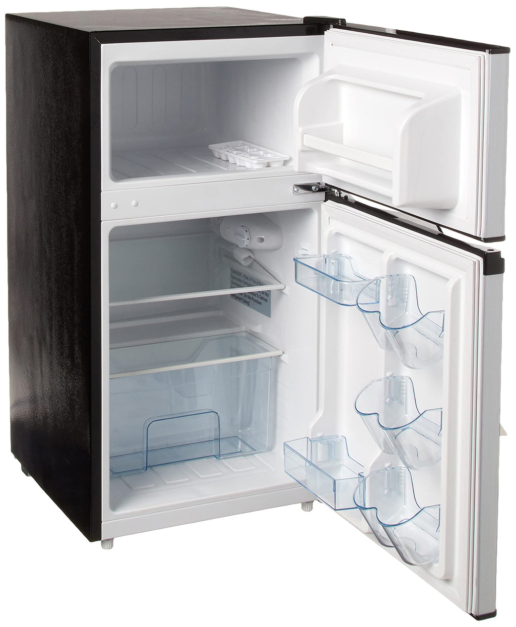 RCA - 2-Door - Compact Refrigerator/Freezer - Reversible Doors - Adjustable Thermostat - 3.2 Cu. Ft. - Black,