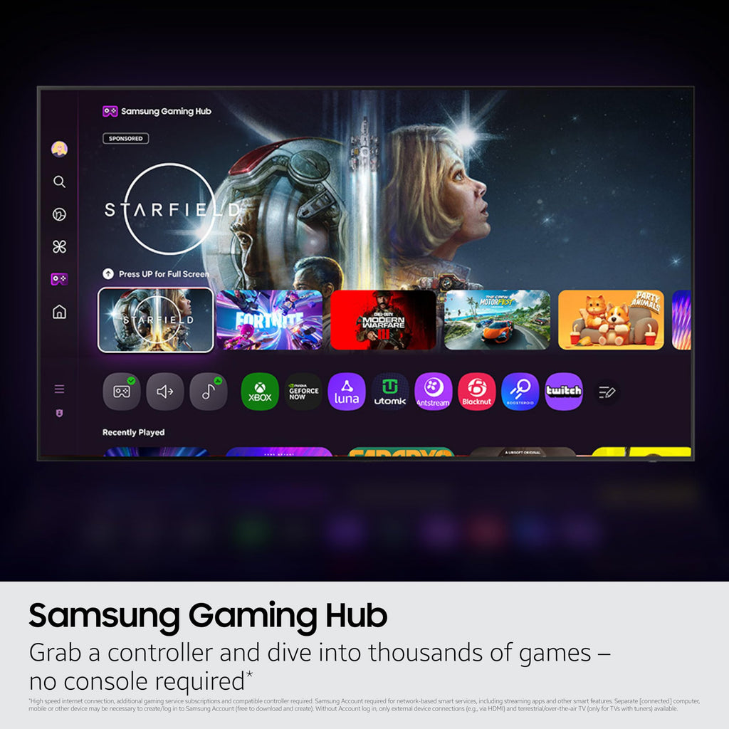 Samsung 43-Inch Class Crystal UHD U8000F 4K Smart TV (2025 Model) Endless Free Content, Crystal Processor 4K, MetalStream Design, Knox Security