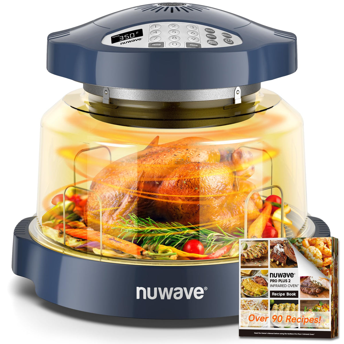 Nuwave Oven Pro Plus Air Fryer, Infra-Red Countertop, 2025 Advanced Convection, No Defrosting or Preheating, Cook Fresh or Frozen, Durable Power Dome