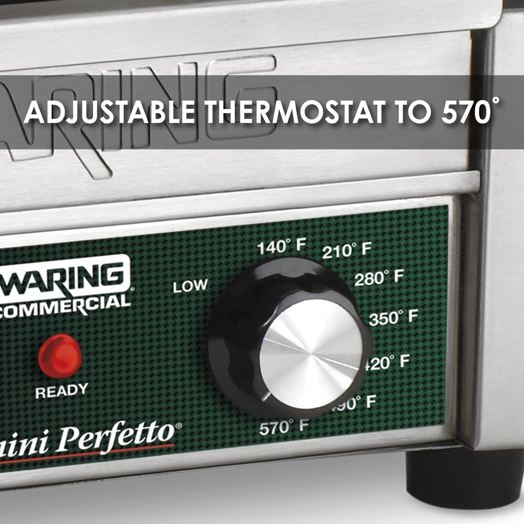 Waring Commercial WFG150 Tostato Perfetto® Compact Flat Toasting Grill, 120V, 1800W, 5-15 Phase Plug