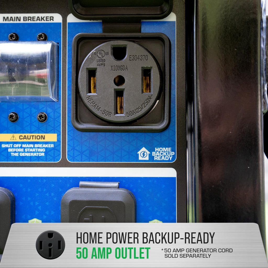 DuroMax XP13000HX 13,000-Watt Dual Fuel Portable Generator - Gas & Propane, Electric Start, Whole Home Power Backup, Transfer Switch Ready, RV &