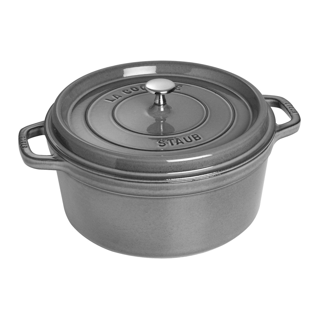 Staub Cast Iron 7-qt Round Cocotte - White Truffle, Made in France