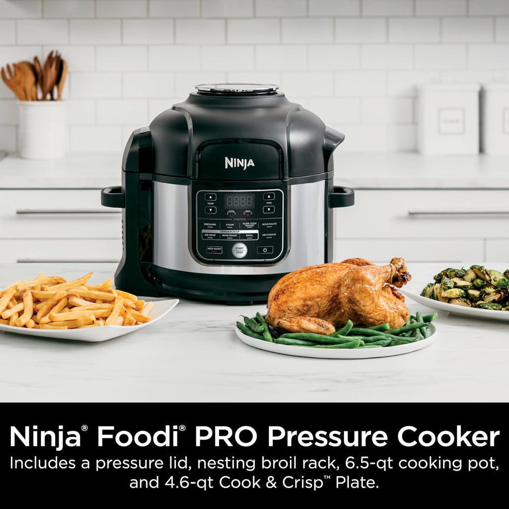 Ninja Foodi 10 in 1 (OS300), 6.5 Quart Pro Pressure Cooker Air Fryer Multicooker, Precise Heating, Family Capacity, Stainless
