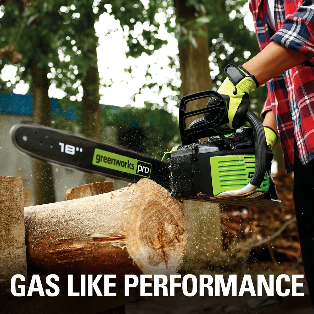 Greenworks 80V 18" Brushless Cordless Chainsaw (Great For Tree Felling, Limbing, Pruning, and Firewood) / 75+ Compatible Tools), 2.0Ah Battery and