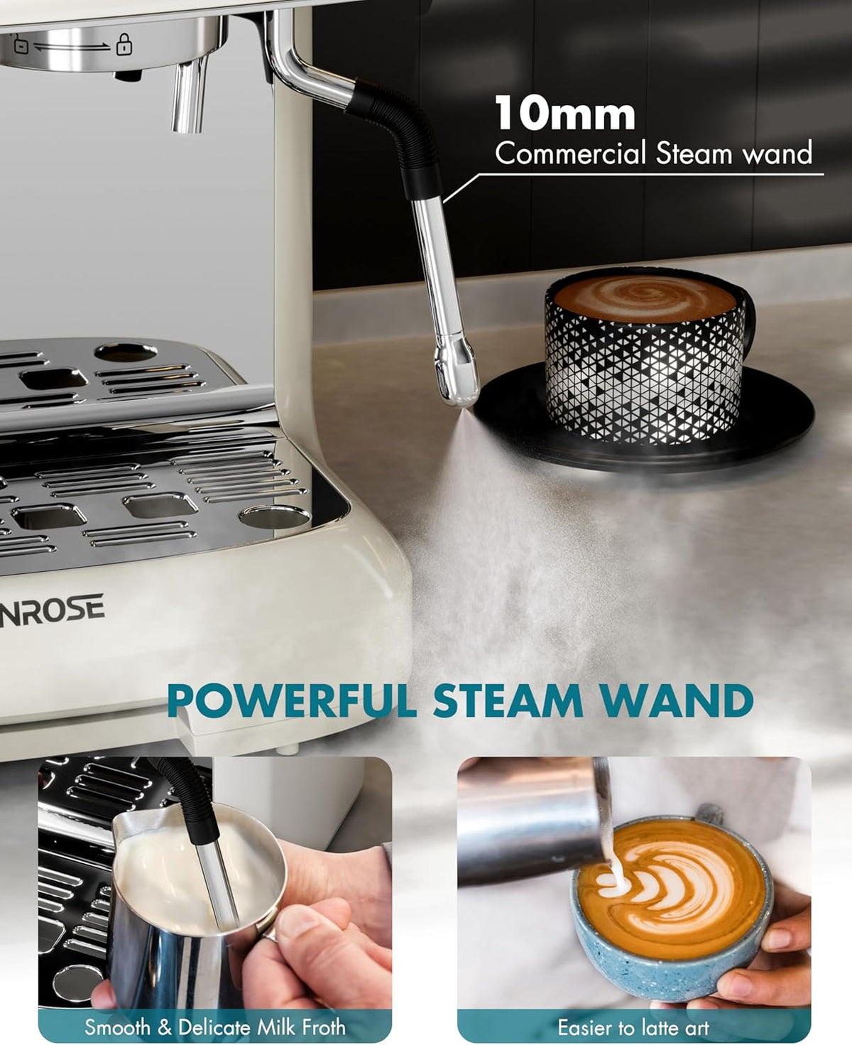 Espresso Machine With Grinder, 20 Bar Espresso Machine with Milk Frother Steam Wand, Espresso Machines for Home, Expresso Coffee Machines