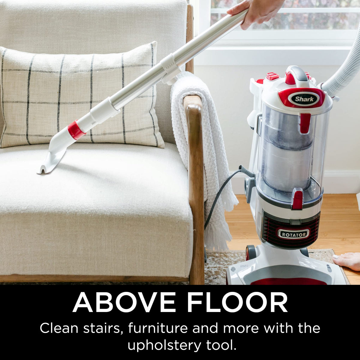 Shark NV501 Rotator Professional Lift-Away Upright Vacuum with HEPA Filter, Swivel Steering, LED Headlights, Wide Upholstery Tool, Dusting Brush &