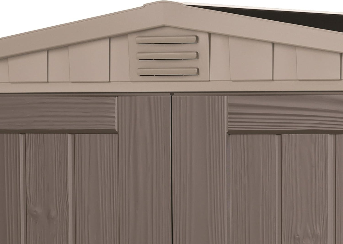 Keter Factor 6x3 Outdoor Storage Shed Kit-Perfect to Store Patio Furniture, Garden Tools Bike Accessories, Beach Chairs and Push Lawn Mower, Taupe &