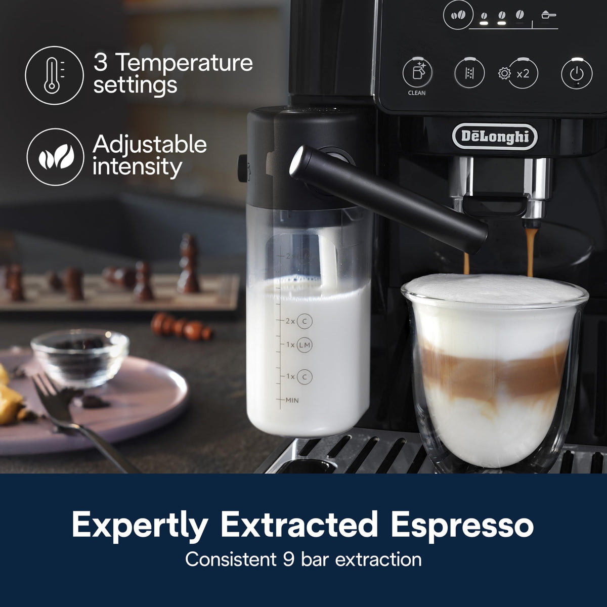 De'Longhi Magnifica Evo Automatic Espresso & Coffee Machine with Auto Milk Frother, Built-in Grinder & Auto-Clean Function - For Latte, Cappuccino