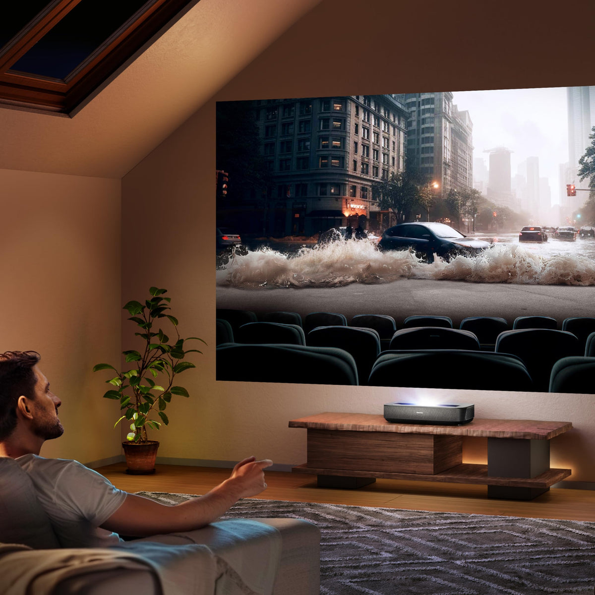 Hisense PX3-PRO Ultra Short Throw Triple Laser Projector, 4K UHD, 80 C 150, 3,000 Lumens, 3000:1 Contrast, Dolby Vision & Atmos, IMAX Enhanced, 240