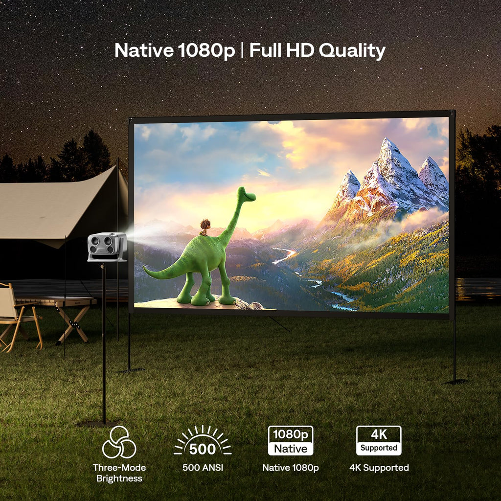 Aurzen BOOM mini Google TV Movie Projector with WiFi and Bluetooth, Voice Control, Family Mode, 20W Dolby Audio, Real-Time Focus, 4K Supported Smart