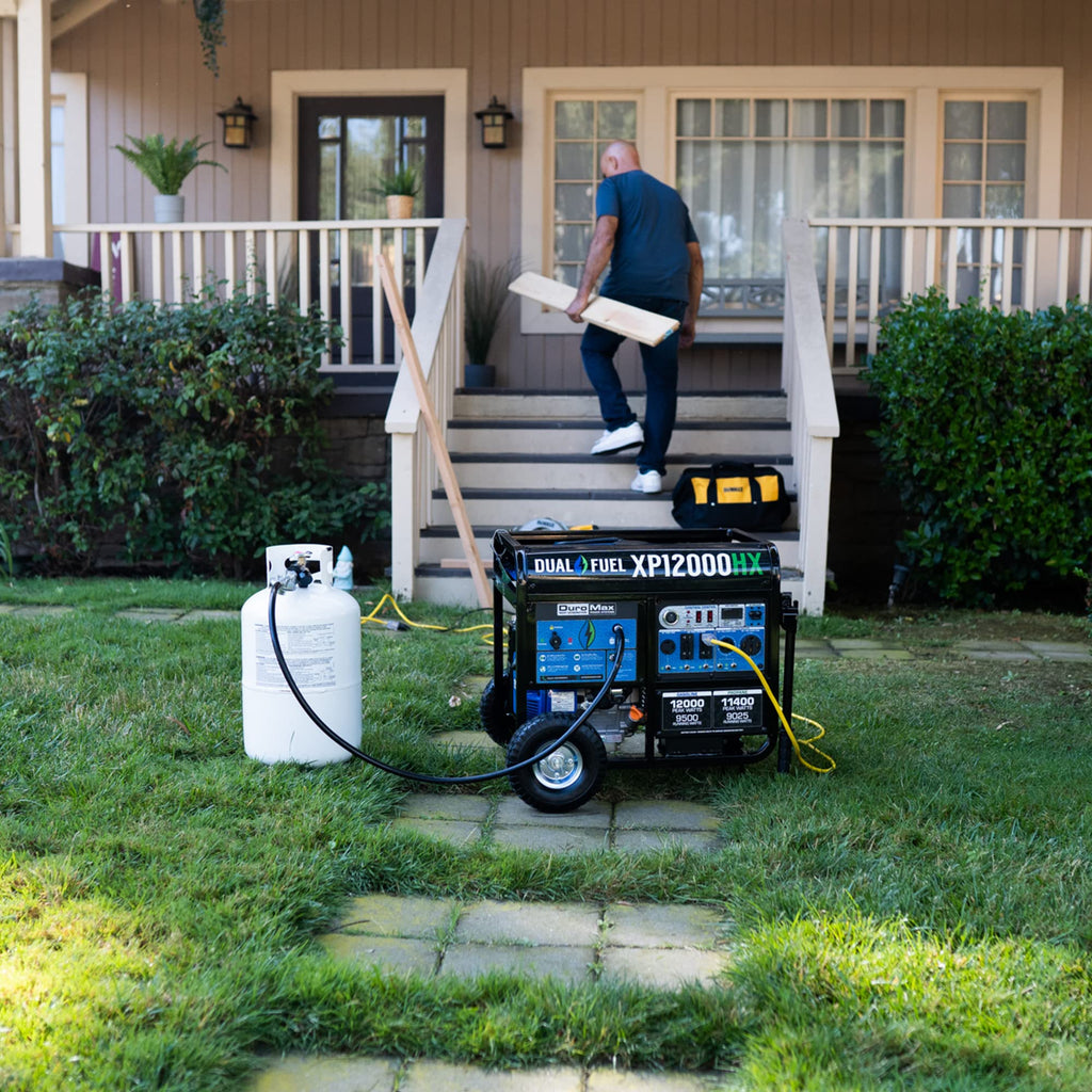 DuroMax XP13000HX 13,000-Watt Dual Fuel Portable Generator - Gas & Propane, Electric Start, Whole Home Power Backup, Transfer Switch Ready, RV &