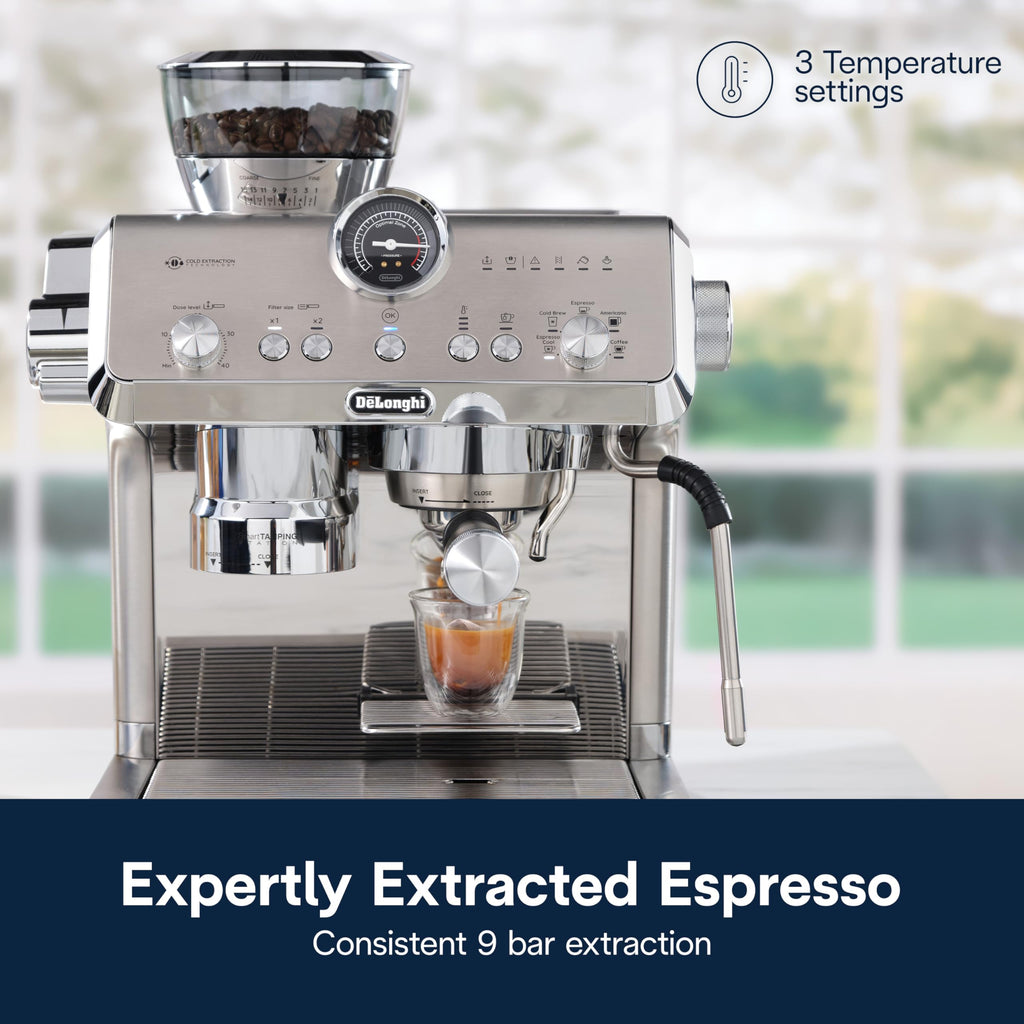 De'Longhi La Specialista Arte Evo Espresso Machine - Compact Cold Brew Coffee Maker with Grinder, Milk Steam Wand/Frother & Tamping Tools - Home