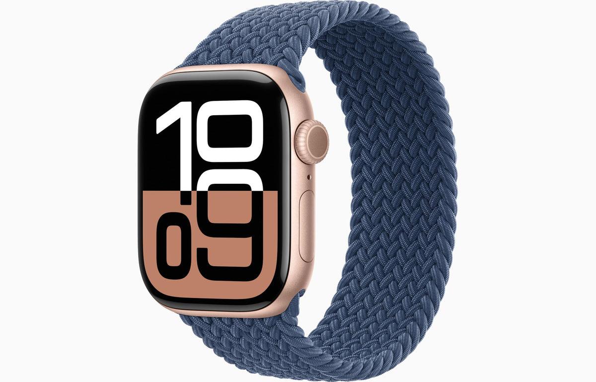 Apple Watch Series 10 [GPS + Cellular, 42mm] - Jet Black Aluminum Case with Black Sport Band, S/M (Renewed)