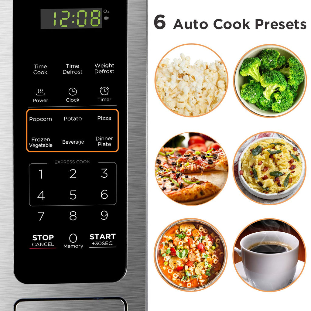 BLACK+DECKER EM044KB19 Over The Range Microwave Oven with One Touch, 1000 Watts, 400 CFM and Auto Cooking, OTR 1.9 Cu.ft