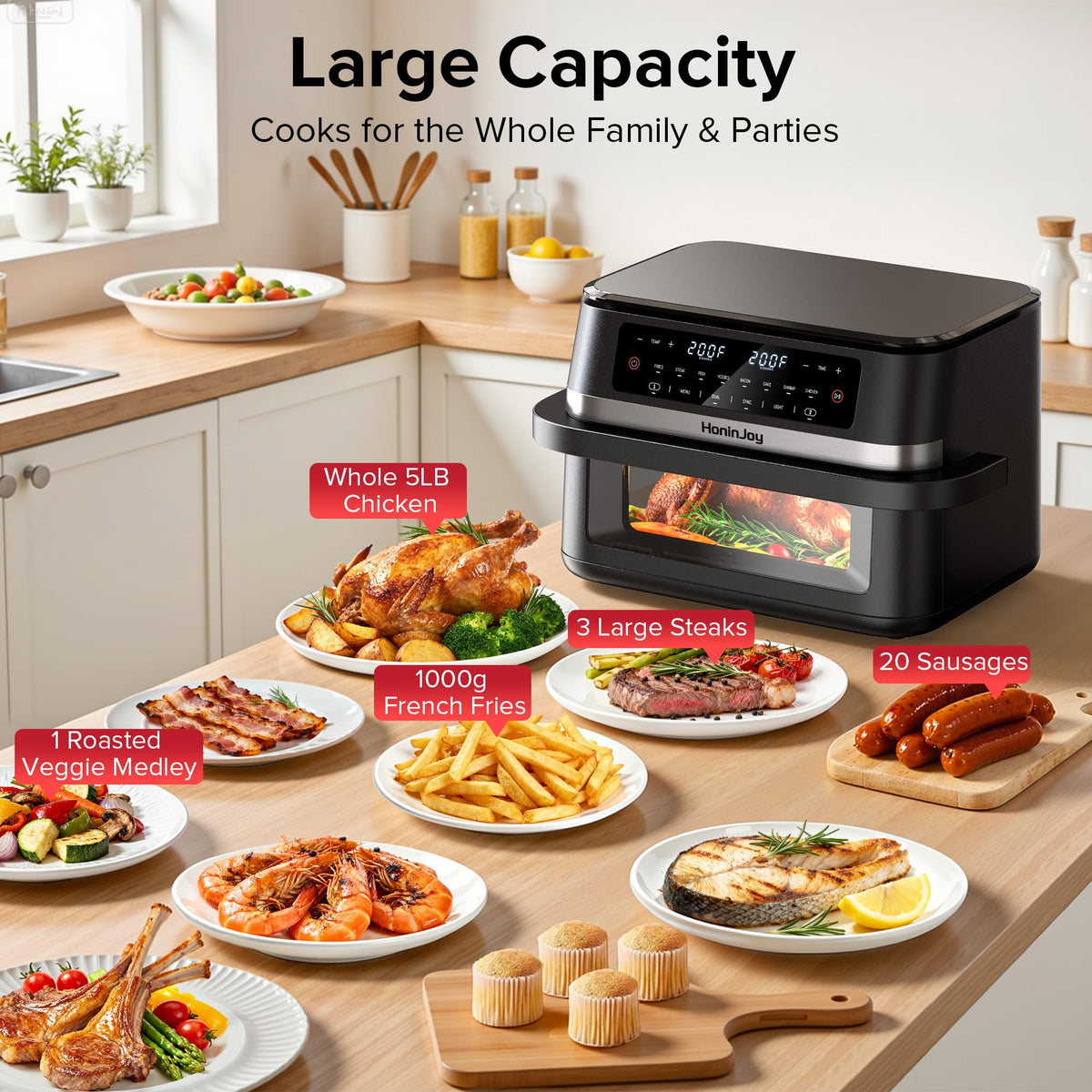 12QT Large Dual Basket Air Fryer with Viewing Window and 50pcs Paper Liners, 10-in-1 Digital Touchscreen Double Zone Air Fryers, SyncCook to Bake