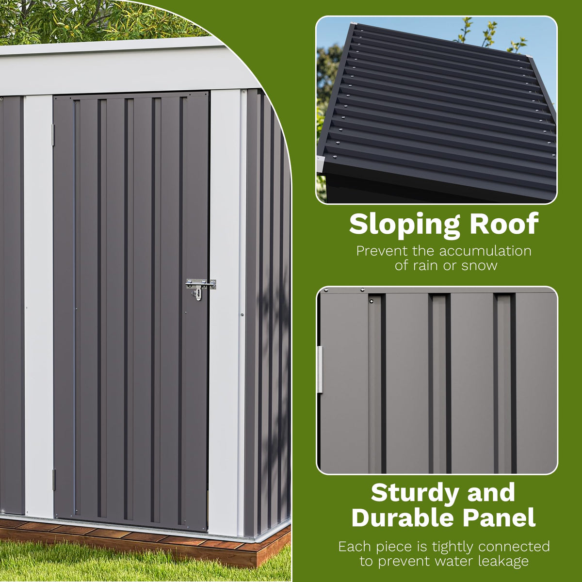 Patiowell 10 x 12 FT Metal Storage Shed for Outdoor, Steel Yard Shed with Design of Lockable Doors, Utility and Tool Storage for Garden, Backyard