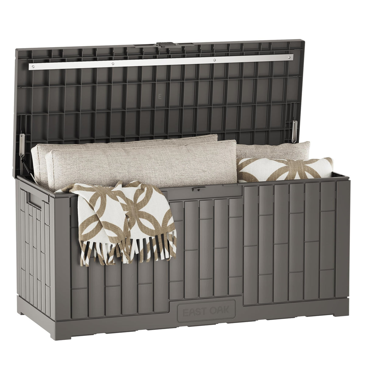 EAST OAK Outdoor Storage Box, 180 Gallon Deck Box, Large Resin Storage Bin for Patio Cushions, Gardening Tools, Lockable, Waterproof and UV Resistant