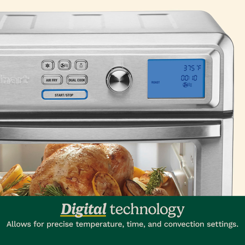 Cuisinart Air Fryer Toaster Oven, Digital Display, 1800 Watt Air Fryer Toaster Oven Combo with Adjustable Temperature and Controls, Stainless Steel
