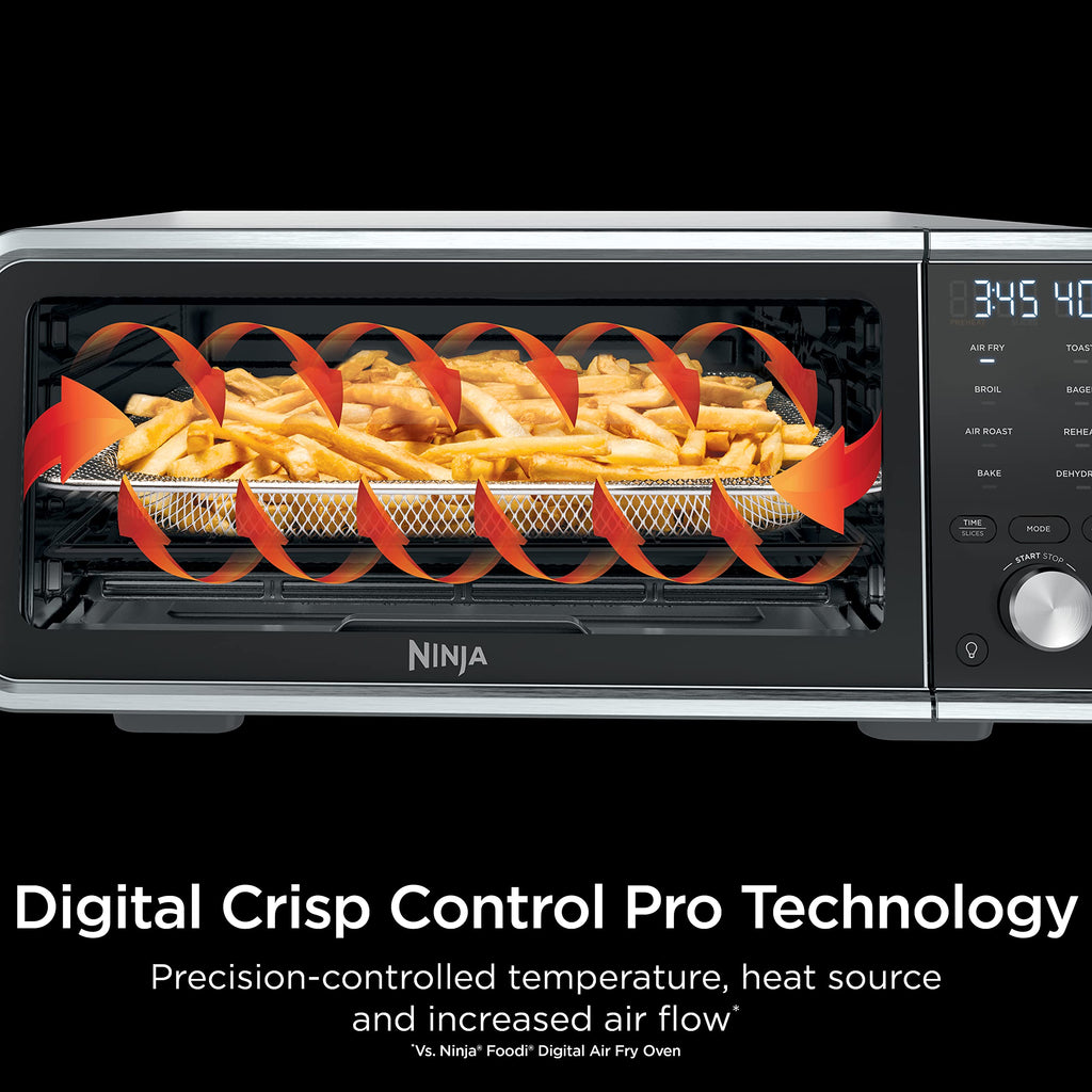 Ninja SP201 Digital Air Fry Pro Countertop 8-in-1 Oven with Extended Height, XL Capacity, Flip Up & Away Capability for Storage Space, with Air Fry