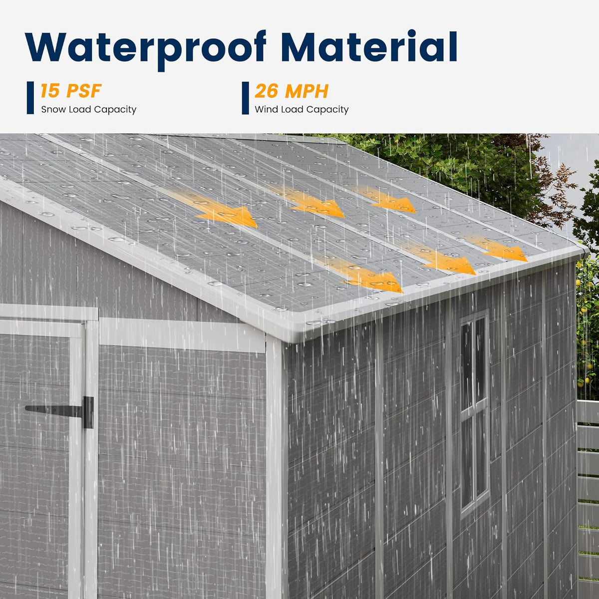 UDPATIO Storage Shed 8 x 10 FT, Resin Sheds & Plastic Outdoor Storage with Floor Large Clearance Outdoors Garden Tool Shed Tuff Outside Patio Shed