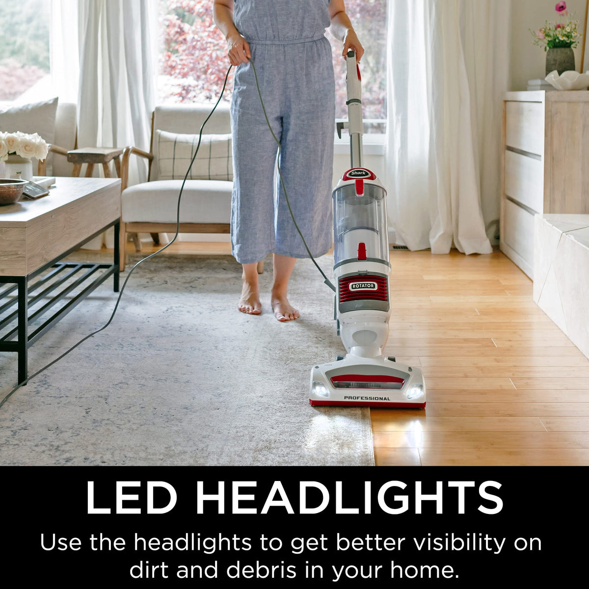 Shark NV501 Rotator Professional Lift-Away Upright Vacuum with HEPA Filter, Swivel Steering, LED Headlights, Wide Upholstery Tool, Dusting Brush &