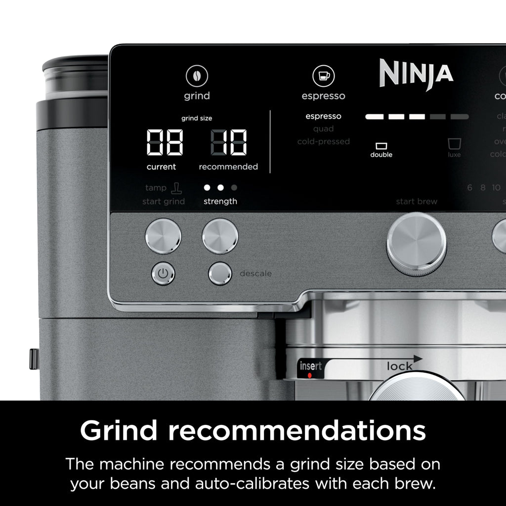 Ninja Luxe Caf 3-in-1 Espresso, Drip Coffee and Cold Brew Machine | Intergrated Coffee Grinder, Milk Frother, Assisted Tamper & Built-In Espresso
