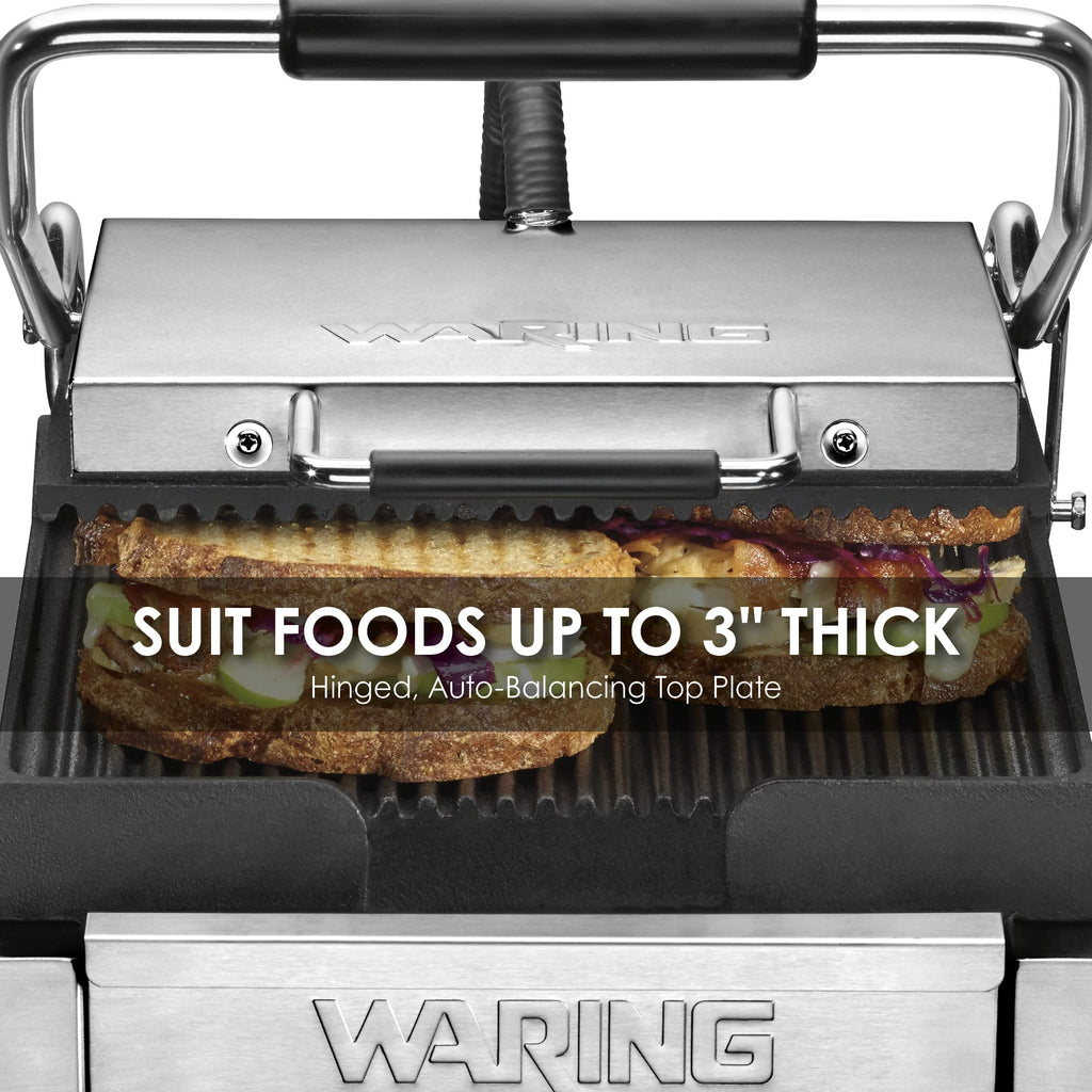 Waring Commercial WFG150 Tostato Perfetto® Compact Flat Toasting Grill, 120V, 1800W, 5-15 Phase Plug