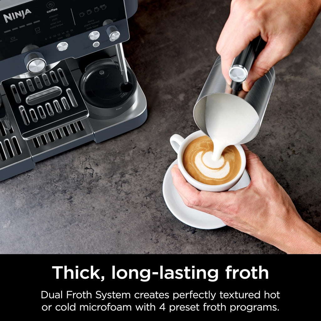 Ninja Luxe Caf 3-in-1 Espresso, Drip Coffee and Cold Brew Machine | Intergrated Coffee Grinder, Milk Frother, Assisted Tamper & Built-In Espresso